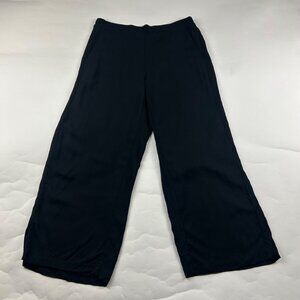 PETITE Old Navy Black Lightweight Challis Wide Leg Playa Pant LP